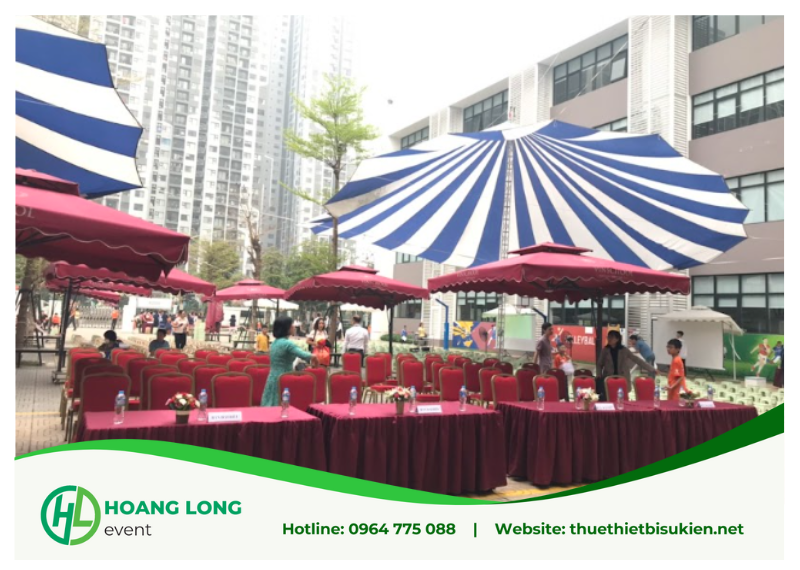 dịch vụ thuê dù lệch tâm vuông giá rẻ